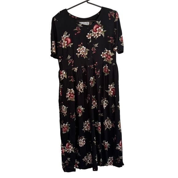 VTG Norton McNaughton Dress 12 Strawberry Granny Print Prairie Cottagecore Retro - Picture 2 of 6